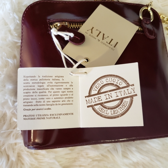 NWT Pratesi Firenze Burgandy / Merlot Leather Crossbody Handbag (Made in Italy) - Picture 8 of 11